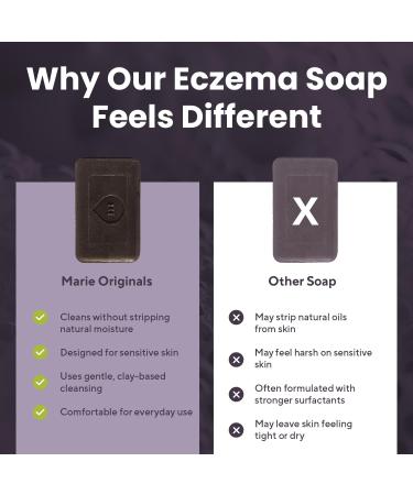 Marie Originals Eczema Face Soap Body Wash Bar All Natural Psoriasis Dermatitis Treatment for Dry Itchy Flaky Skin Relief Gentle Detoxifying Healing Anti-Itch Cleansing Skincare (Pack of 2) 3.50 Ounce (Pack of 2) - Buy Online on GoSupps.com