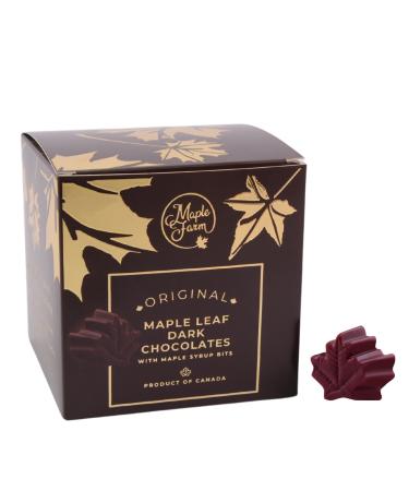 MapleFarm - Maple leaf shaped dark chocolates with maple syrup - Maple leaf chocolates - 108g