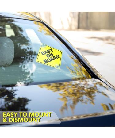 VZUHSW 2x Baby On Board Car Signs - Reusable & Durable Safety Signs for Kids | Perfect for Young Parents - Buy Online on GoSupps.com