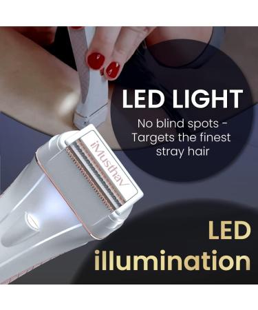 iMusthav DermaRazor - Electric Body Hair Remover for Women | USB Rechargeable 18K Gold Plated Blade | Dermaplane for Smooth Skin | Exfoliates & Removes Unwanted Hair Stubble - Buy Online on GoSupps.com