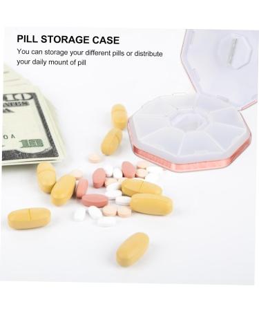 Healeved Pink Aluminum Alloy 7-Day Pill Organizer & Mini Cutter | Compact Medicine Box for Travel - 8.7x8.7cm - Buy Online on GoSupps.com