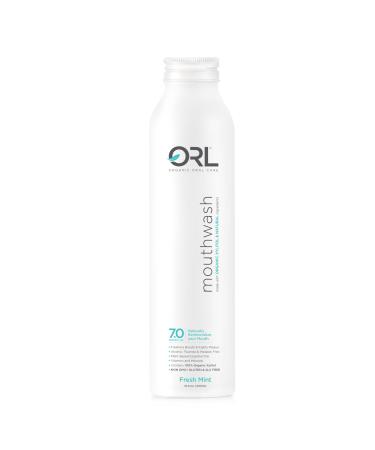 ORL Natural & Organic Alcohol-Free Mouthwash Uniquely Formulated to Clean Your Mouth Whiten Your Teeth Strengthen Tooth Enamel with 7.0 pH Balance. Eco-Friendly Aluminum Bottle. 16.9 oz. Fresh Mint