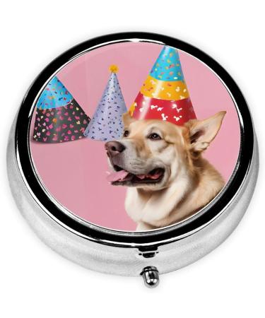 French Bulldog Print Round Pill Box | 3 Compartment Portable Travel Medicine Organizer & Vitamin Holder - Buy Online on GoSupps.com