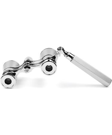 Kingscope 3X25 Vintage Opera Glasses Binoculars with Handle - Silver | Perfect for Theater, Musical Concerts | Lorgnette Design - Buy Online on GoSupps.com