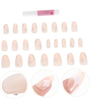 SKISUNO 1 Set Nail Patch Fake Nail Tips Nail Salon Supplies Nails Decoration Fake Nails with Glue Full Cover Nails Nail Art Stickers Nail Decoration Nail Stickers Manicure Plastic X4 Pink - Buy Online on GoSupps.com