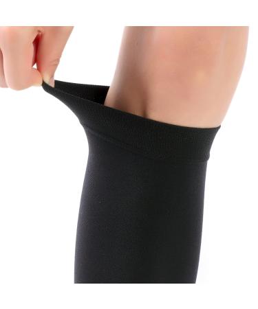 Compression stockings Wade compression stocking highly elastic nylon fabric Open point compression stockings for varicose veins improved blood circulation unisex (black)