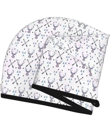 Hunting Arrows Triangles Coral Velvet Dry Hair Cap - Unisex Wet Towel Wrap for Bathroom Pool Beach & Home - Ideal Accessory - Buy Online on GoSupps.com