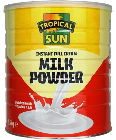 Tropical Sun Instant Full Cream Milk Powder Dairy Drink Coffee Tea Whitener Custard Dessert Baking Cooking 2.5kg Pack of 1 with Welari Thank You Card | (1pack) (1x2.5kg) - Buy Online on GoSupps.com
