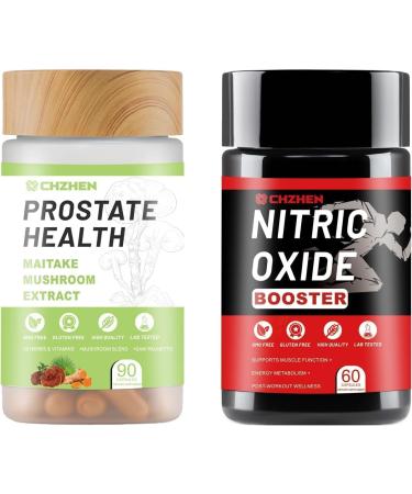 FW ZONE Prostate Support Nitric Oxide Booster Kit Include Turmeric Root Mushroom Blend and Saw Palmetto extracts Designed to Protect and Support Prostate Healthy - 90 Capsules &60capsules