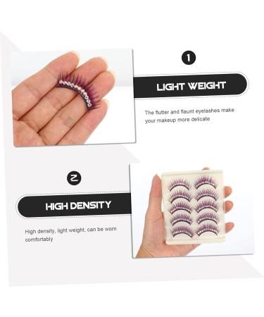 Angoily 30 Pairs Diamond False Eyelashes Eyelash Kit Eyelashes Kit Eyeliner Sticker Reusable Lashes Fake Lashes Party Cosplay Lashes Clothing Chemical Fiber Hard Stem Fluffy Miss Purple - Buy Online on GoSupps.com