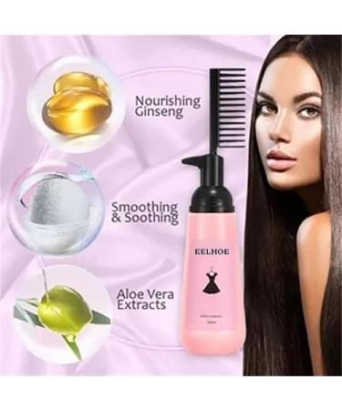 miduoidn Curly Hair Straightening Cream with Brush Smoothing Portable Nourishing Beauty Gifts Supply Professional Barbershop - Buy Online on GoSupps.com