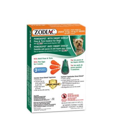 Zodiac PowerSpot with Smart Shield Flea & Tick Control for Dogs Under 14kg/30lb (Comes with Applicator)
