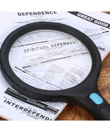Magnifying Glass Led Magnifier 1.8X 5X Illuminated Magnifier Handheld with 12 Led Lights Reading Magnifying Glass Double Glass Lens for Seniors Read Coins Stamps Map  - Buy Online on GoSupps.com