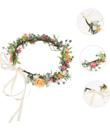 MAGICLULU 1pc Colored Rose Wreath Bridal Floral Garland Bridal Garland) No Lens Glasses Garland Headband Copper Star of David Flower Headband Flower Headdress Cloth Bride Wedding - Buy Online on GoSupps.com