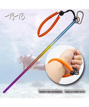 TiTo 14'' Titanium Scuba Diving Lobster Tickle Pointer Stick with Measurement & Lanyard - Titanium Color - Buy Online on GoSupps.com