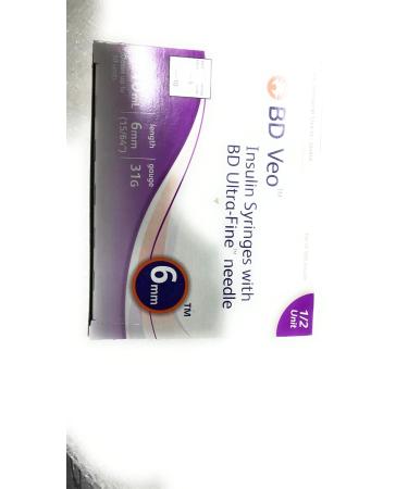 BD Ultra-Fine Half Unit Insulin Syringes 31G 3/10cc 6mm 100ct