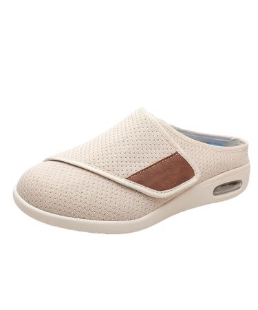 SDEQA Men's Diabetic Recovery Slippers for Elderly Large Size Plus Fertilizer Walking Sneakers Easy on & Off for Swollen Feet Edema Plantar Fasciitis 4 B