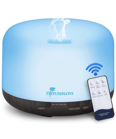 Diffuserlove diffuser humidifier aroma diffuser 500ml remote-controlled ultrasound aroma therapy diffuser 7 colors led for spa black - Buy Online on GoSupps.com