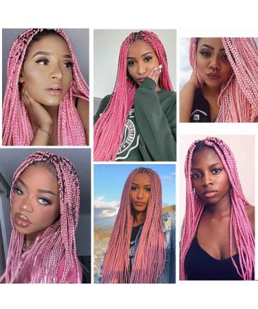 SOKU Pre Stretched 24 Pink Braiding Hair 4 Packs - Synthetic Fiber Crochet Twist Braids - Soft Yaki Straight Texture - 24 Inch (Pack of 4) - Buy Online on GoSupps.com