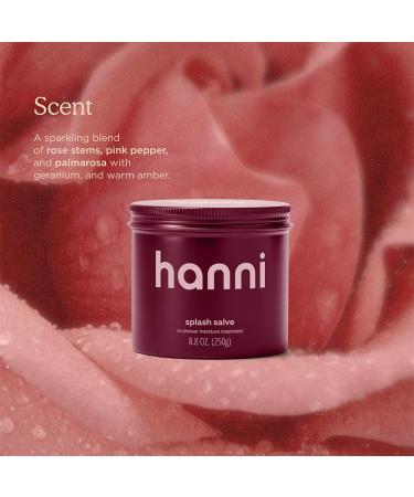 HANNI Splash Salve Body Mask, In-Shower Moisturizer with Coconut, Jojoba, Shea Butter & Glycerin, Deep Conditioning for All Skin Types, 250 mL / 8.8 oz Sparkling Palmarosa (Original) - Buy Online on GoSupps.com