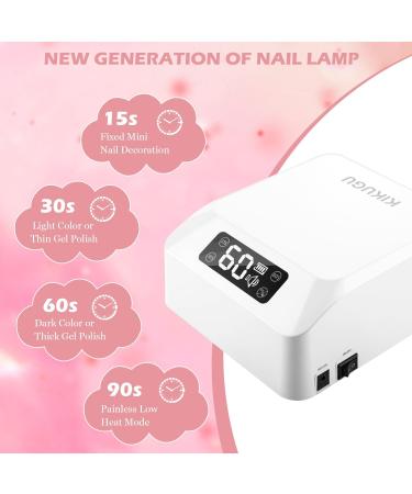 78W Rechargeable UV LED Nail Lamp - Cordless Quick Dry Gel Nail Dryer with 4 Timer Settings & Auto Sensor - Professional Nail Light for Salon & Home (White - Buy Online on GoSupps.com