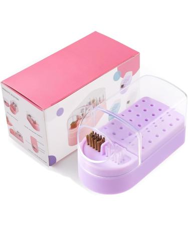 30 Holes Nail Drill Bits Storage Box Nail Grinding Head Holder Stand Display Cleanser Dustproof Manicure Organizer Nail Drill Bit Organizer Foot Care Home Use Pink - Buy Online on GoSupps.com