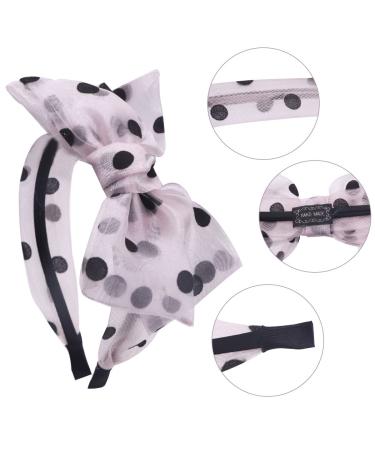 Misgirlot Bow Headbands 4Pcs | Lace & Polka Dot Knotted Hair Hoop for Women & Girls - Buy Online on GoSupps.com
