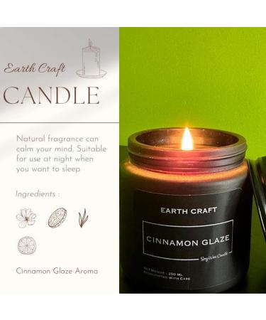 Earth Craft Aromatherapy Scented Candles | Handmade Soy Candles for Home D cor | Non-Toxic & Smokeless Cinnamon Glaze Aroma - Buy Online on GoSupps.com