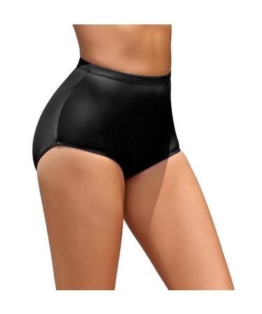 speerise Womens High Waisted Bikini Bottoms Shorts Spandex Ballet Dance Brief Panty Large Black