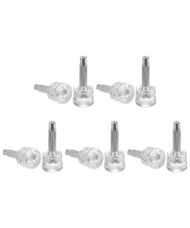 sourcing map 5 Pairs TPU High Heel Tips Shoes Replacement Tap Caps for Women High Heel Shoes 3mm Pin 7mm Round Shape Heel Repair Caps Transparent