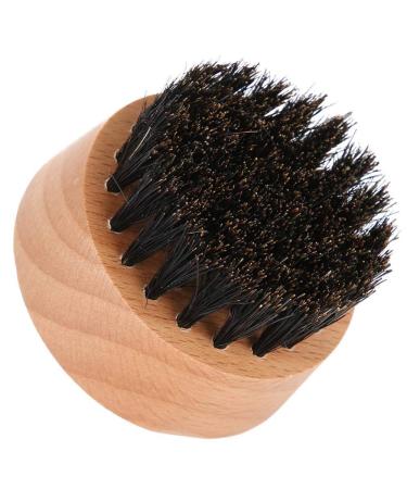 Boar Bristles Beard BrushSmall and Round Wood Beard Brush -Light Weight Black Walnut Wood Beard Brush for Men(1#)