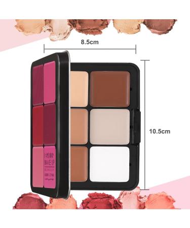 Horuili Concealer Palette 12 Colors Blush Palette Full Coverage Makeup Palette Waterproof Concealer Palette Long Lasting Blush Concealer Palette - Buy Online on GoSupps.com