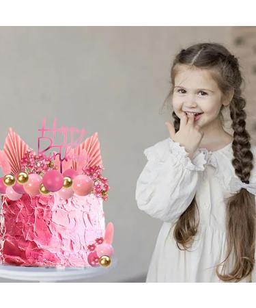 29PCS Pink Boho Flower Cake Decoration Balloon Flowers Cake Decoration Paper Palm Fan Cake Topper Mini Balloon Cake DIY Cake Decoration for Birthday Party Wedding Party - Buy Online on GoSupps.com