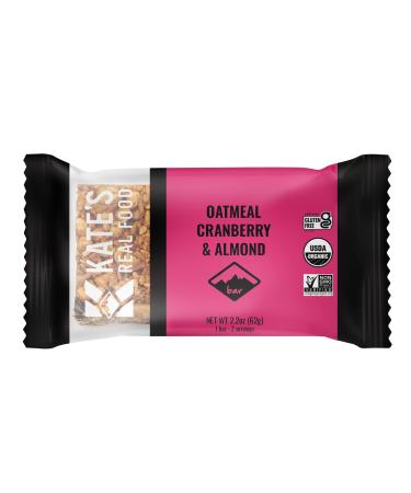 Kate’s Real Food Organic Energy Bars, Non-GMO, All-Natural Ingredients, Gluten-Free and Soy-Free Healthy Snack with Natural Flavors, Oatmeal Cranberry & Almond (Pack of 12) Oatmeal Cranberry & Almond 12 Count (Pack of 1)