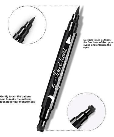Shakven Pen Eye Liner Stencil | Black Eye Liner Pencil Double-Headed Eye Liner Pen Long-Lasting Liquid Liner with Eye Makeup Stencil Cat Eye Winged Eye Liner - Buy Online on GoSupps.com