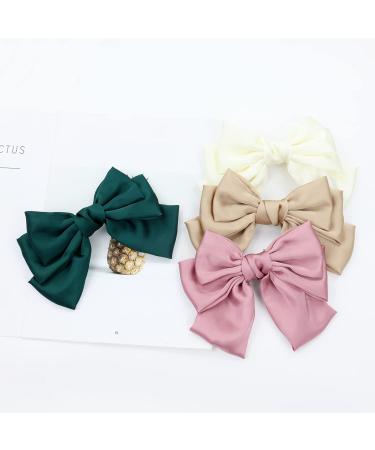 Cinaci 8 Pack Large Oversized Silk Ribbon Bow French Barrettes Hair Clips - Women's/Girls' Accessories - Buy Online on GoSupps.com