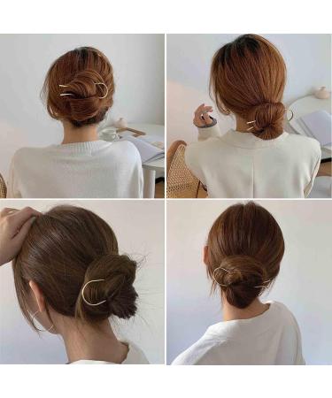 Yheakne U-Shaped Hairpins | Vintage Metal Hair Accessories for Women & Girls | Gold & Silver Bun Sticks | Perfect Gift - Buy Online on GoSupps.com