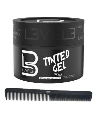 Level 3 Tinted Gel - 8.45 oz - Effortlessly Achieve Stunning Black Hair Color Includes Bonus Comb!