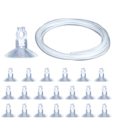 HC 20 pieces aquarium suction cup and 4 m air hose hose holder for 4mm airline air hose suction cup clips air hose for gas delivery