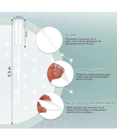 120PCS 1ML Disposable Plastic Transfer Pipettes - Clear Graduated Eye Dropper for Essential Oils, Science Lab, DIY Art - Moveland - Buy Online on GoSupps.com