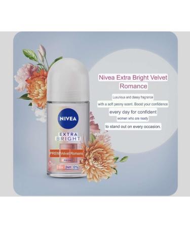 NIVEA Extra Bright Premium Fragrance Velvet Romance Peony Roll On 50 Ml Twin Pack 10X Vitamin C 24H Long Lasting - Buy Online on GoSupps.com