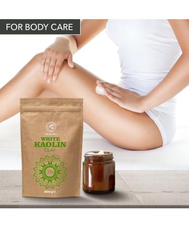 White Clay Powder (Kaolin) 500g - Natural Facial Cleanser & Hair Care | Pure Kaolin Clay for Masks & Peeling - Buy Online on GoSupps.com