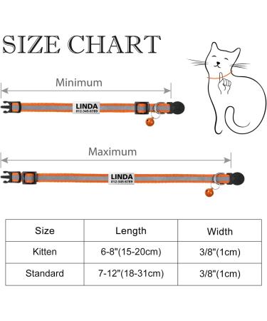 Tagme 2 Pack Cat Collar with Safety Clasp & Bell | Custom Name & Phone - Orange Standard Size 18-31 cm - Buy Online on GoSupps.com