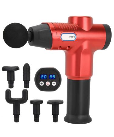 Brrnoo massage gun fascia gun muscle massage device deep muscle massage device with 20 adjustable steps 6 massage heads of low-low LCD screen for sports gymnastics