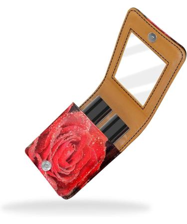 Buy Elegant Leather Lipstick Case with Mirror | Mini Lip Gloss Organizer - International Shipping Available - Buy Online on GoSupps.com