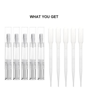 UPZIGS 5ml Transparent Twist Pen - Cuticle Oil Applicator, Nail & Eyelash Growth, Lip Gloss Container - 5 Pack - Buy Online on GoSupps.com