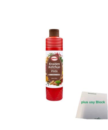 Hela Kruiden Ketchup Pinda (bouteille de 800 ml) + bloc usy