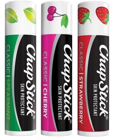 Shop ChapStick Classic Variety Pack (3 ct) - Spearmint Cherry & Strawberry - International Shipping Available - Buy Online on GoSupps.com