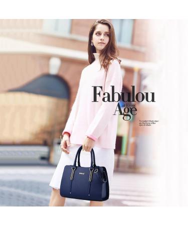 Nicole&Doris Embossed Fashion Travel Bags - PU Leather Backpack for Girls - Navy Blue School Handbag - Buy Online on GoSupps.com