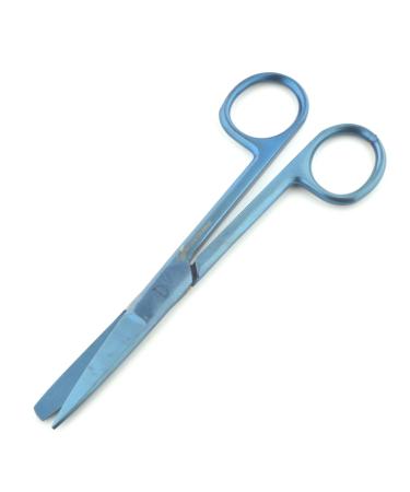Dressing Scissors First aid Vet All-Purpose Scissors Sharp/Blunt 5"Stainless Steel Autoclavable Plasma Coated in 4 Colors (Blue Coated)